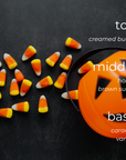 candy corn candle with buttery caramel and vanilla aroma
