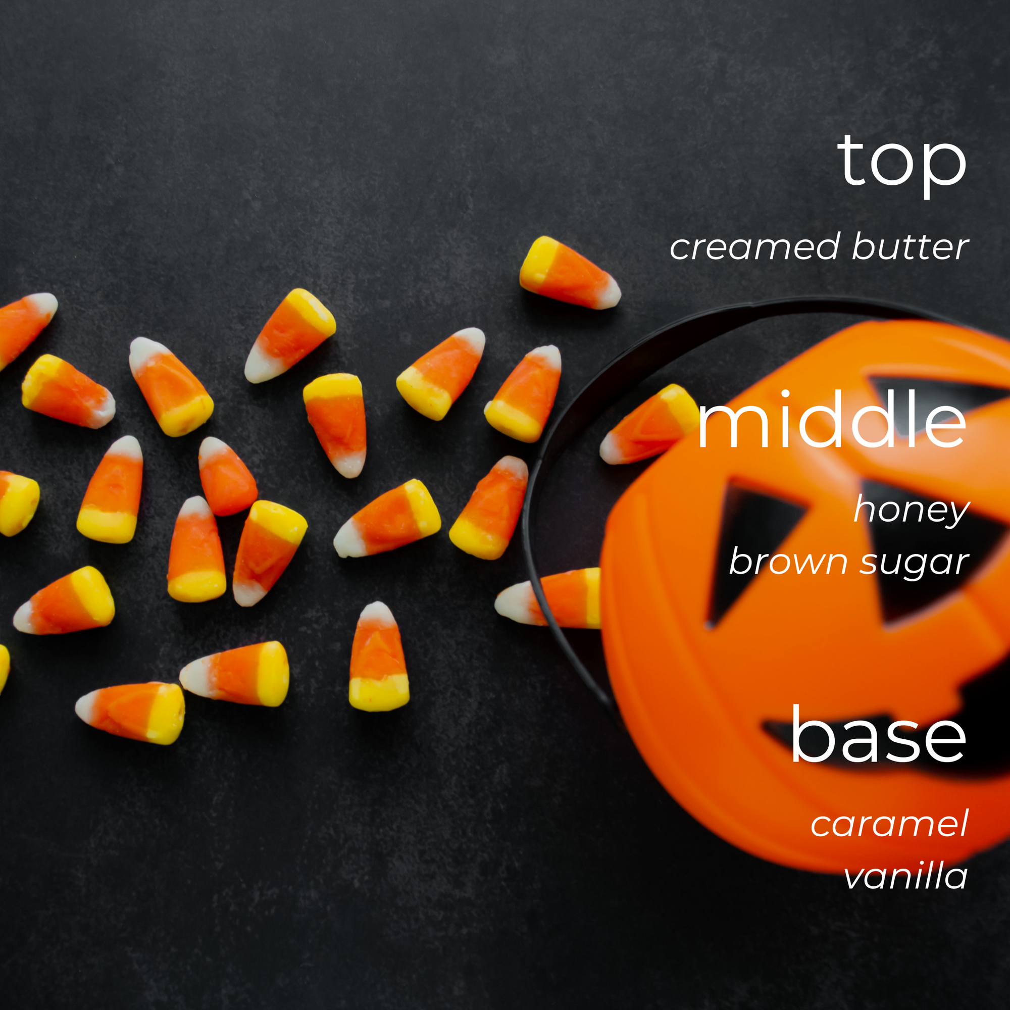 candy corn candle with buttery caramel and vanilla aroma