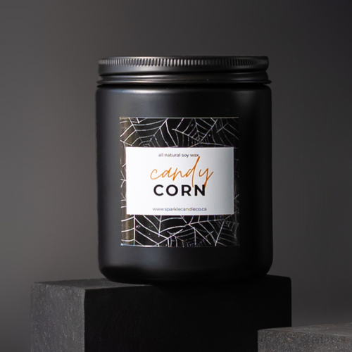 candy corn scented candle with notes of caramel, honey, brown sugar and vanilla
