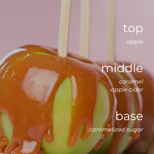 Load image into Gallery viewer, Caramel apple scent notes of crisp apple, gooey caramel, apple cider and sugar
