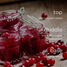 Load image into Gallery viewer, cranberry-marmalade-scent-notes-soy-candle