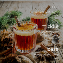 Load image into Gallery viewer, hot-buttered-rum-scent-notes-soy-candle