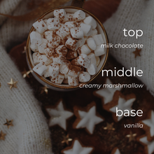 Load image into Gallery viewer, hot-cocoa-soy-wax-candle-scent-notes-cocoa-hot-chocolate-marshmallow