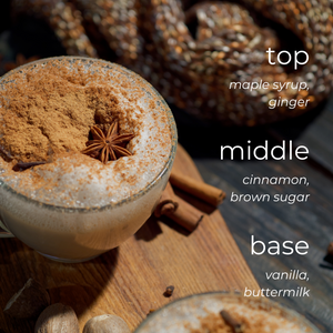 Maple Chai + Sweet Cream candle scent notes highlighting warm chai and sweet cream aroma