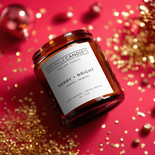 Load image into Gallery viewer, merry-and-bright-soy-wax-candle-christmas-cranberry-tangerine
